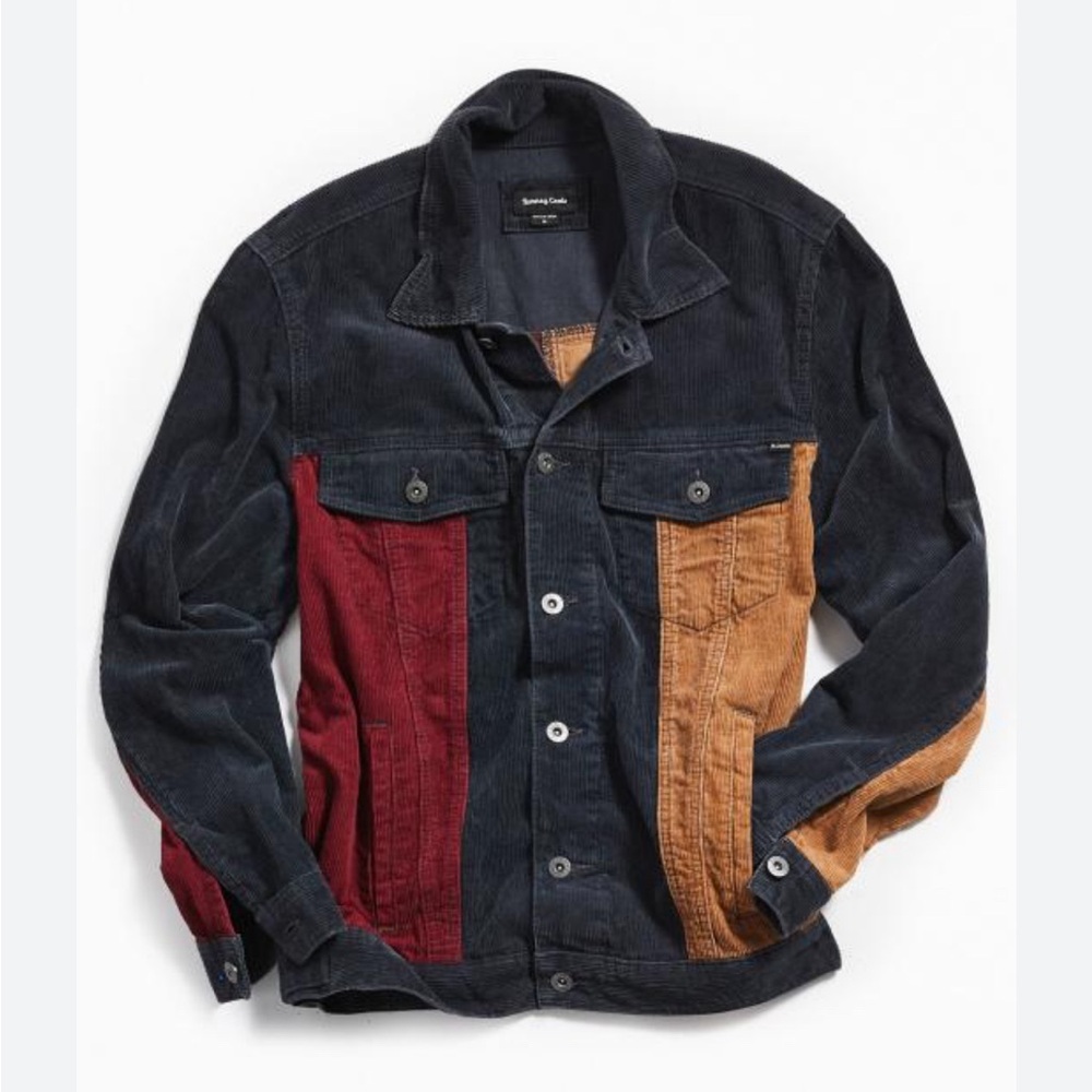 Barney Cools rigid color block corduroy jacket (M)